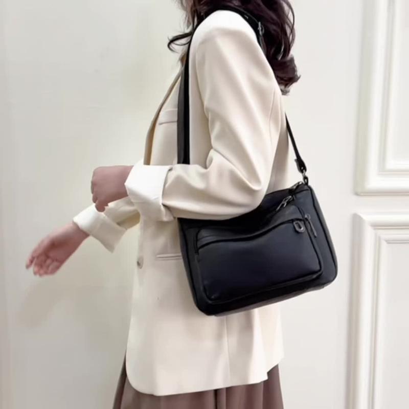 Vintage Zipper Crossbody Hobo Bag