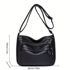 Vintage Zipper Crossbody Hobo Bag