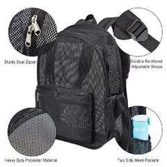 Large Capacity Mesh Backpack Heavy Duty Travel Daypack Preppy School Knapsack