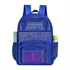 Large Capacity Mesh Backpack Heavy Duty Travel Daypack Preppy School Knapsack