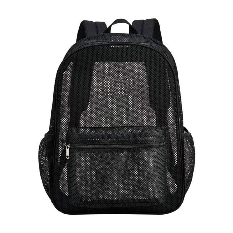 Large Capacity Mesh Backpack Heavy Duty Travel Daypack Preppy School Knapsack