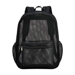 Large Capacity Mesh Backpack Heavy Duty Travel Daypack Preppy School Knapsack