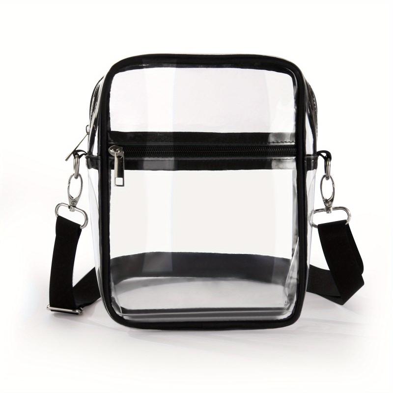 Clear PVC Zipper Shoulder Bag Adjustable Strap Crossbody Bag