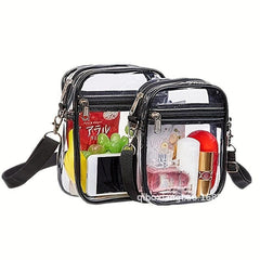 Clear PVC Zipper Shoulder Bag Adjustable Strap Crossbody Bag
