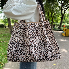 Large Capacity Shopping Tote Bag Nylon Foldable Portable Reusable Grocery Bag