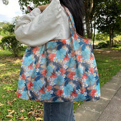 Large Capacity Shopping Tote Bag Nylon Foldable Portable Reusable Grocery Bag