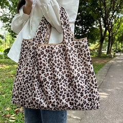 Large Capacity Shopping Tote Bag Nylon Foldable Portable Reusable Grocery Bag