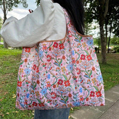 Large Capacity Shopping Tote Bag Nylon Foldable Portable Reusable Grocery Bag