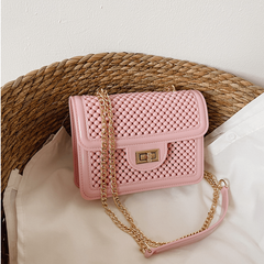 Solid Beaded Square Bag All Match Niche Crossbody Bag