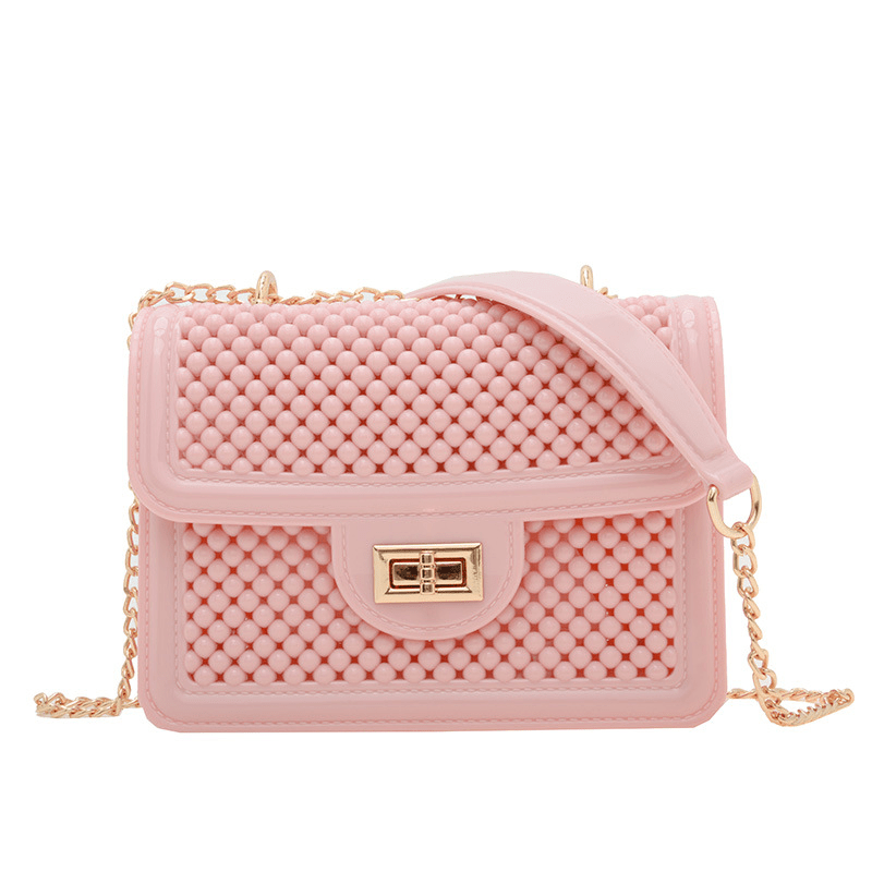 Solid Beaded Square Bag All Match Niche Crossbody Bag