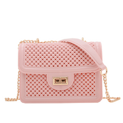 Solid Beaded Square Bag All Match Niche Crossbody Bag