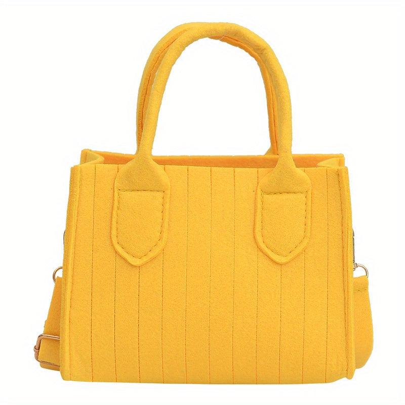 Stripes Quilted Felt Handbag Crossbody Bag Small Square Purses