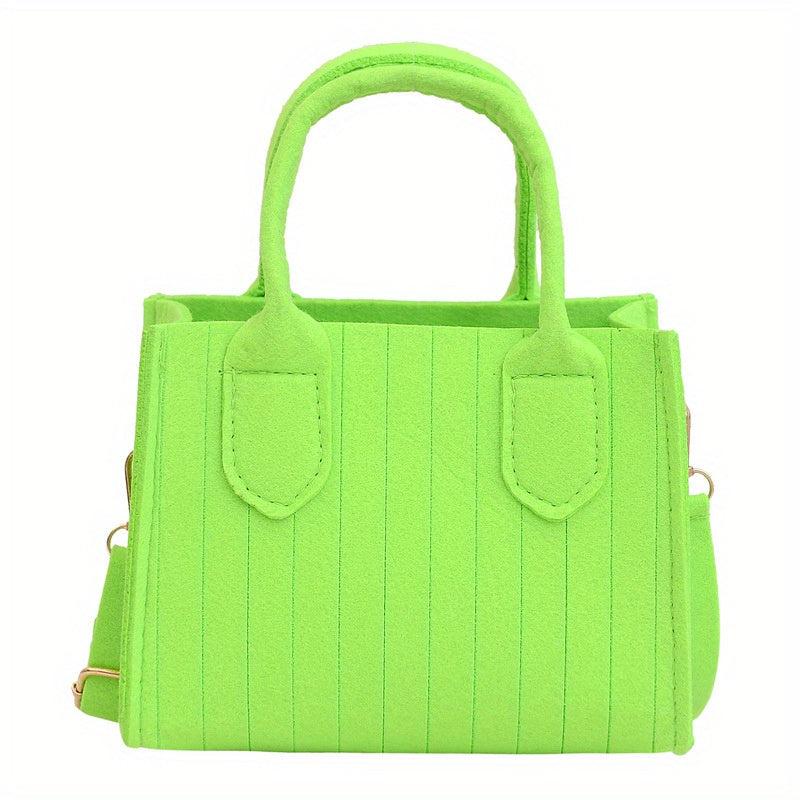 Stripes Quilted Felt Handbag Crossbody Bag Small Square Purses
