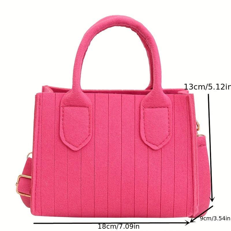 Stripes Quilted Felt Handbag Crossbody Bag Small Square Purses