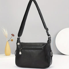 Casual Minimalist Shoulder Bag Solid Zipper Underarm Bag For Women