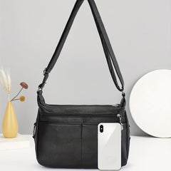 Casual Minimalist Shoulder Bag Solid Zipper Underarm Bag For Women