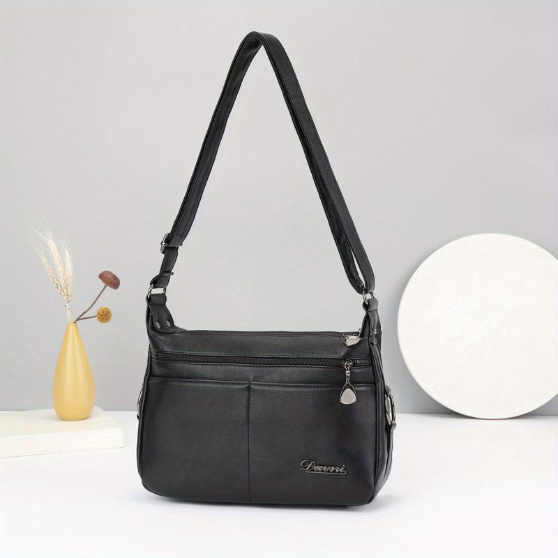 Casual Minimalist Shoulder Bag Solid Zipper Underarm Bag For Women