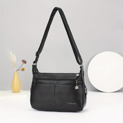 Casual Minimalist Shoulder Bag Solid Zipper Underarm Bag For Women
