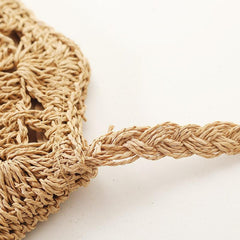 Straw Beach Round Handbag Women's Shoulder Bag Crossbody Purse