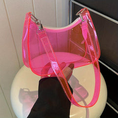 Clear PVC Baguette Bag Waterproof Shoulder Bag