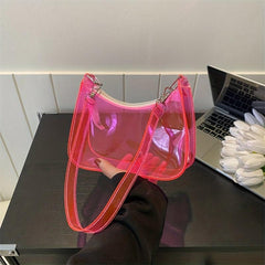 Clear PVC Baguette Bag Waterproof Shoulder Bag