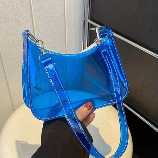 Clear PVC Baguette Bag Waterproof Shoulder Bag