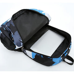Camouflage Graffiti Print Backpack Set with Lunch Box and Coin Purse