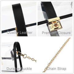 Mini Clear Crossbody Bag Chain Strap Stadium Approved Square Purse