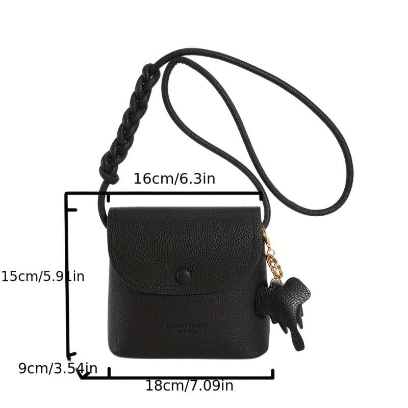 Mini Crossbody Bag PU Flap Shoulder Bag Women's Casual Handbag