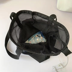 Large Mesh Tote Bag Beach Shoulder Handbag Washable Travel Grocery Shopping