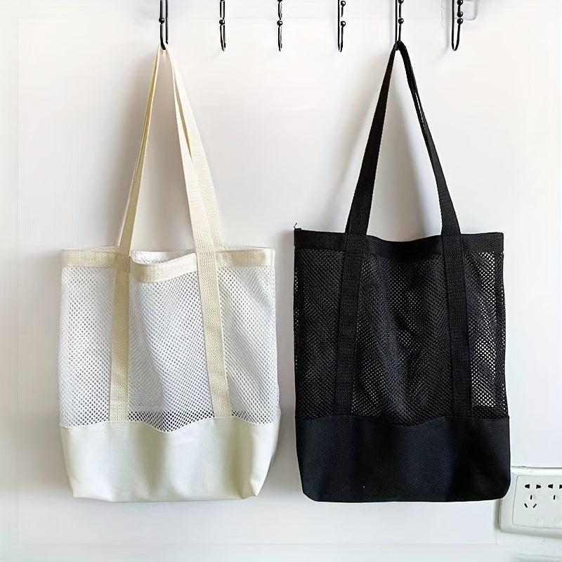 Large Mesh Tote Bag Beach Shoulder Handbag Washable Travel Grocery Shopping