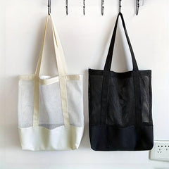 Large Mesh Tote Bag Beach Shoulder Handbag Washable Travel Grocery Shopping