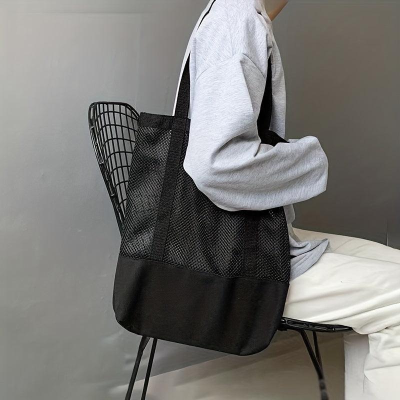 Large Mesh Tote Bag Beach Shoulder Handbag Washable Travel Grocery Shopping