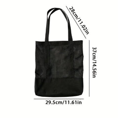 Large Mesh Tote Bag Beach Shoulder Handbag Washable Travel Grocery Shopping