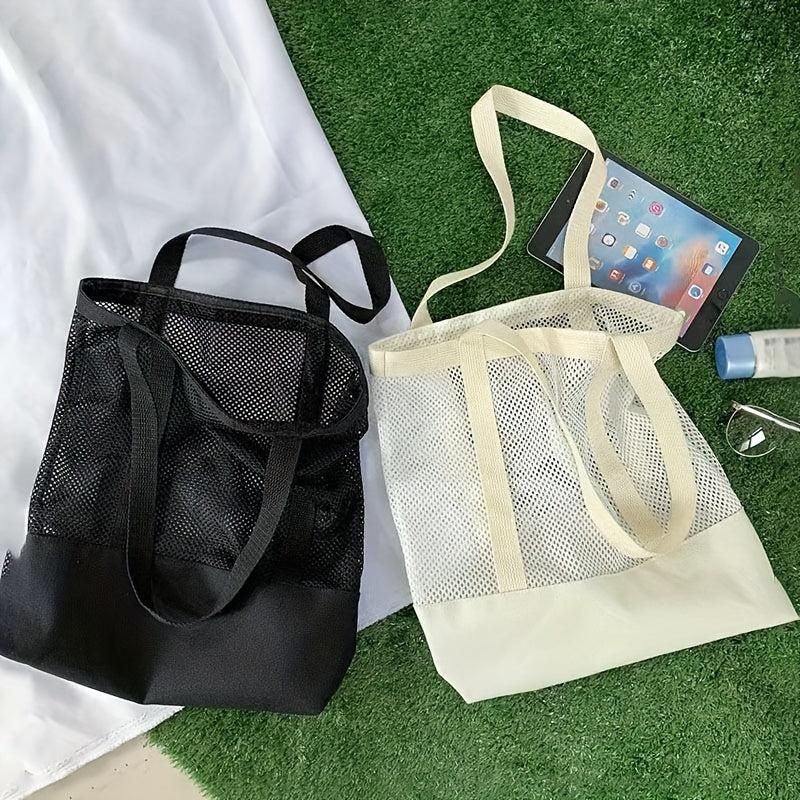 Large Mesh Tote Bag Beach Shoulder Handbag Washable Travel Grocery Shopping