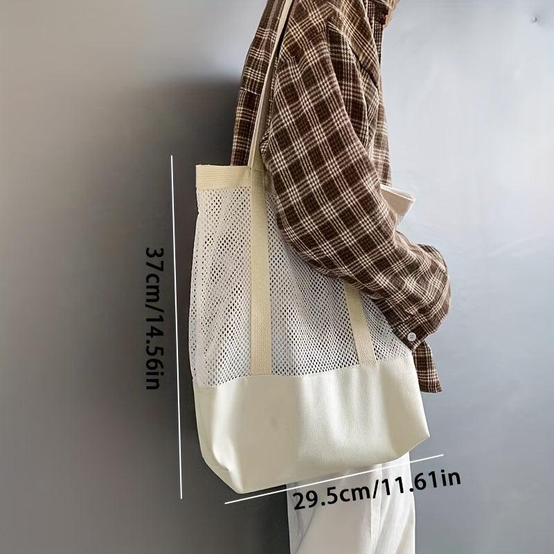 Large Mesh Tote Bag Beach Shoulder Handbag Washable Travel Grocery Shopping