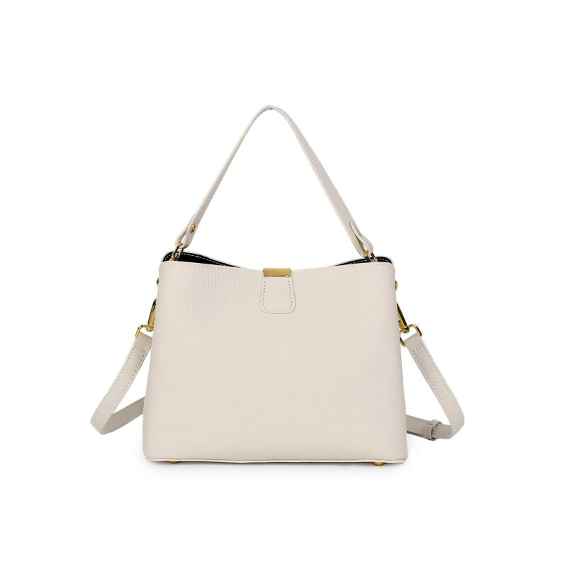 Leather Bucket Bag Solid Crossbody Bag Small Shoulder Purse