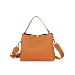 Leather Bucket Bag Solid Crossbody Bag Small Shoulder Purse