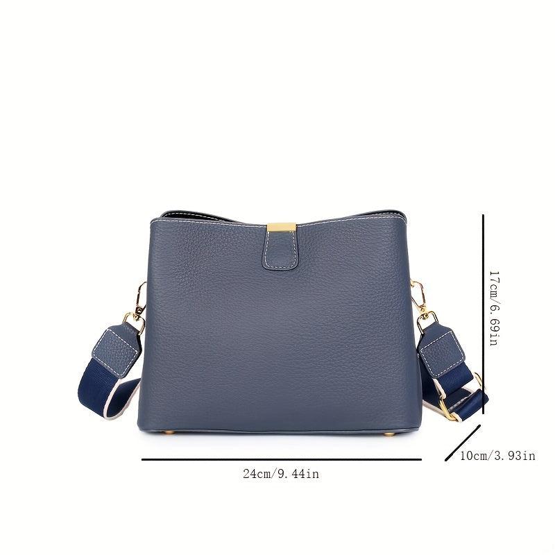 Leather Bucket Bag Solid Crossbody Bag Small Shoulder Purse