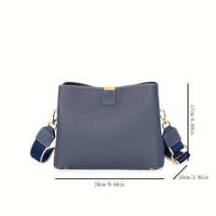 Leather Bucket Bag Solid Crossbody Bag Small Shoulder Purse