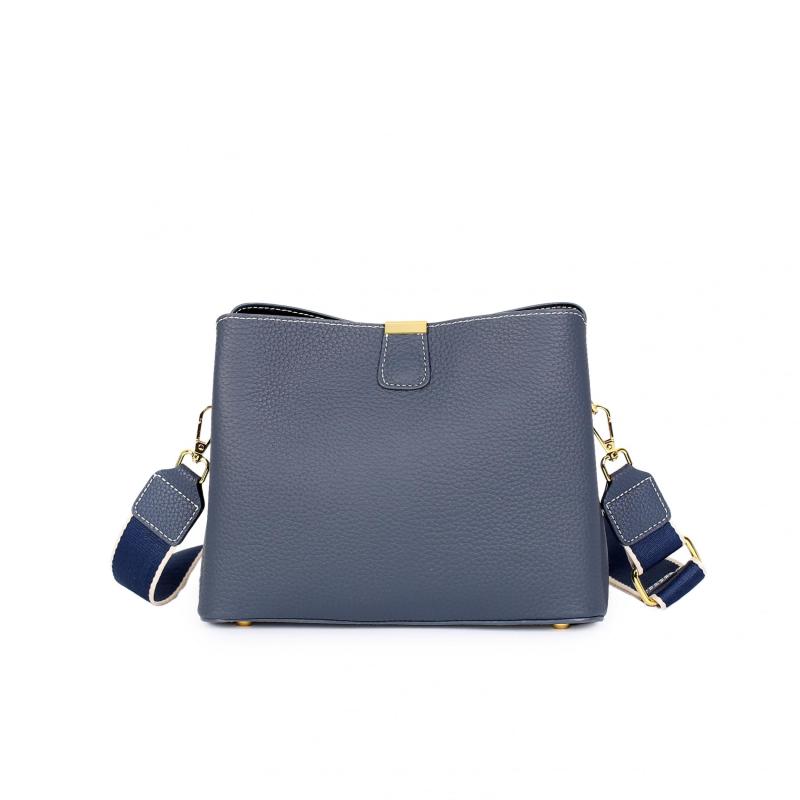 Leather Bucket Bag Solid Crossbody Bag Small Shoulder Purse