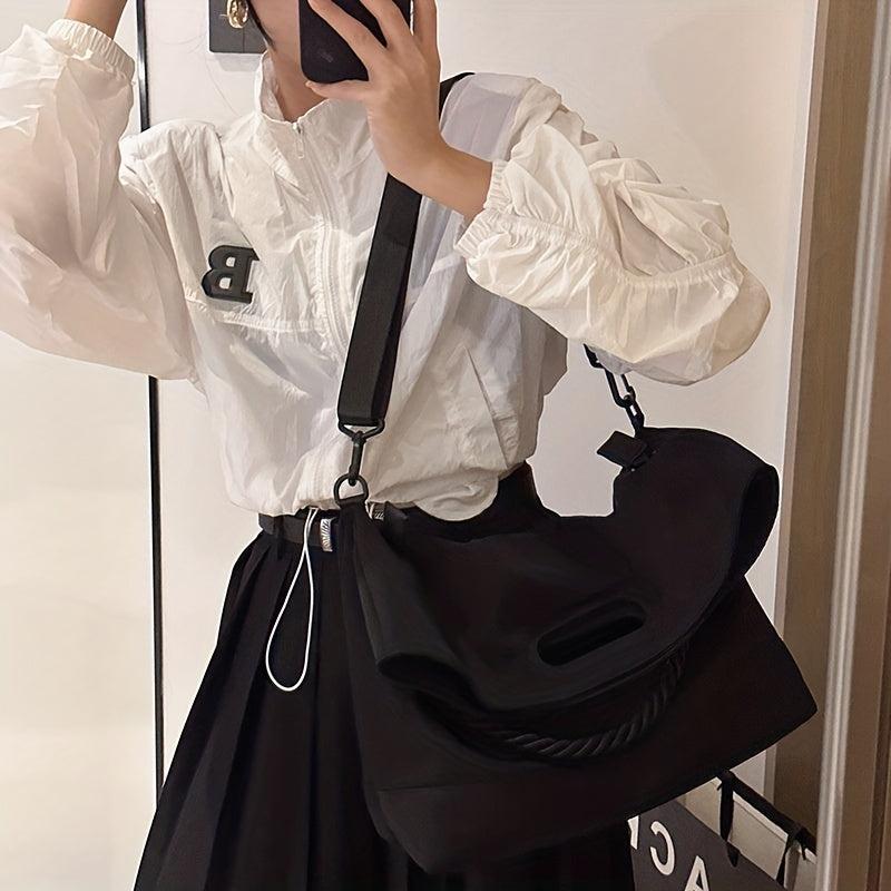 Nylon Tote Bag Braided Strap Large Capacity Handbag