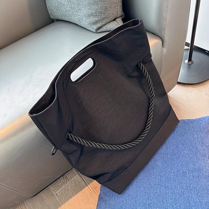 Nylon Tote Bag Braided Strap Large Capacity Handbag