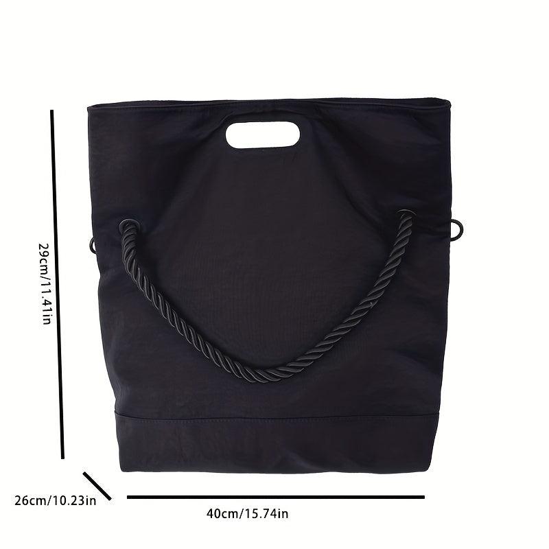 Nylon Tote Bag Braided Strap Large Capacity Handbag