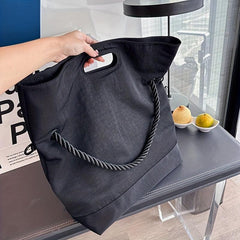 Nylon Tote Bag Braided Strap Large Capacity Handbag