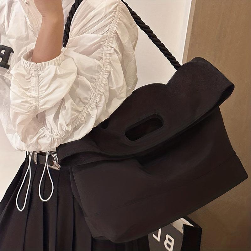 Nylon Tote Bag Braided Strap Large Capacity Handbag
