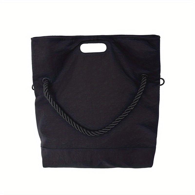 Nylon Tote Bag Braided Strap Large Capacity Handbag