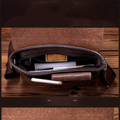 Vintage Crossbody Messenger Bag Retro PU Shoulder Bag Casual Briefcase Handbag