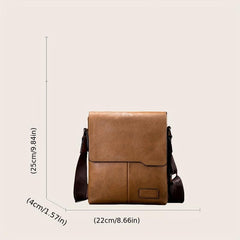 Vintage Crossbody Messenger Bag Retro PU Shoulder Bag Casual Briefcase Handbag