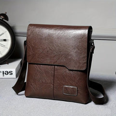 Vintage Crossbody Messenger Bag Retro PU Shoulder Bag Casual Briefcase Handbag